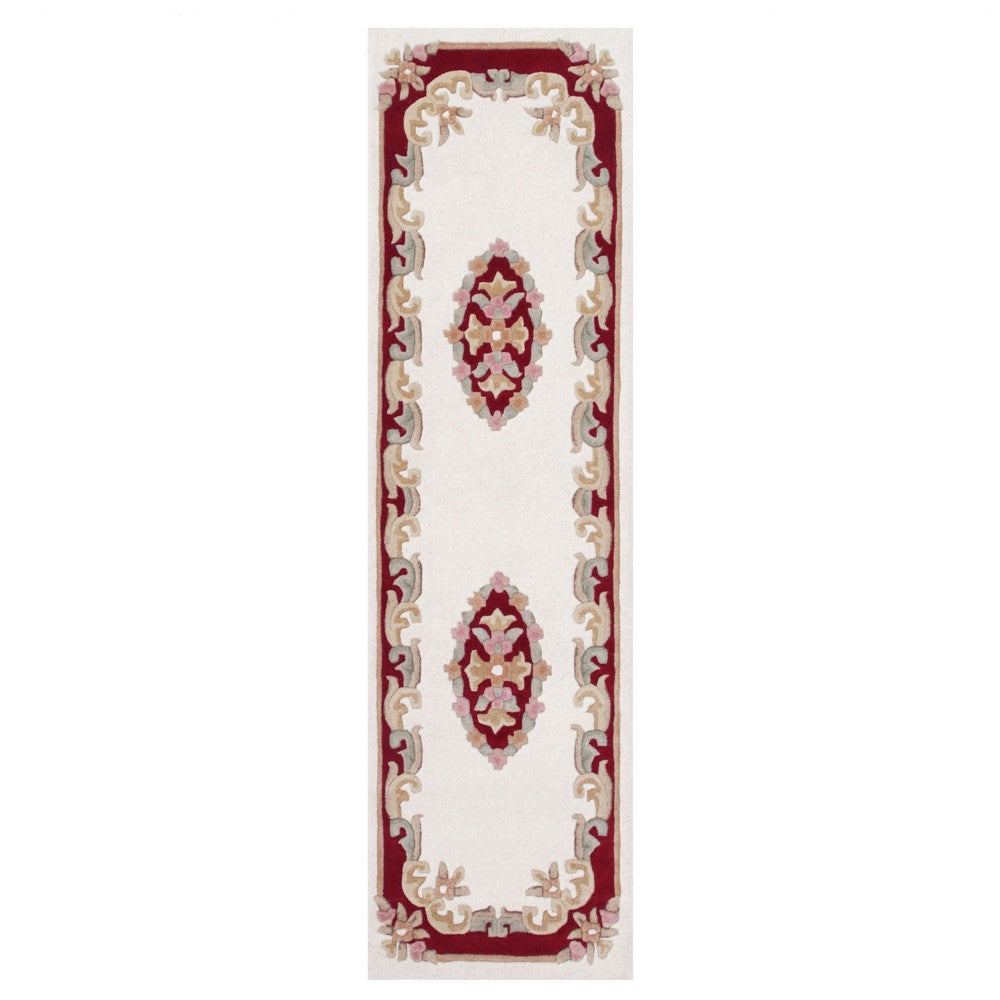 Royal Cream/Red runner rugs