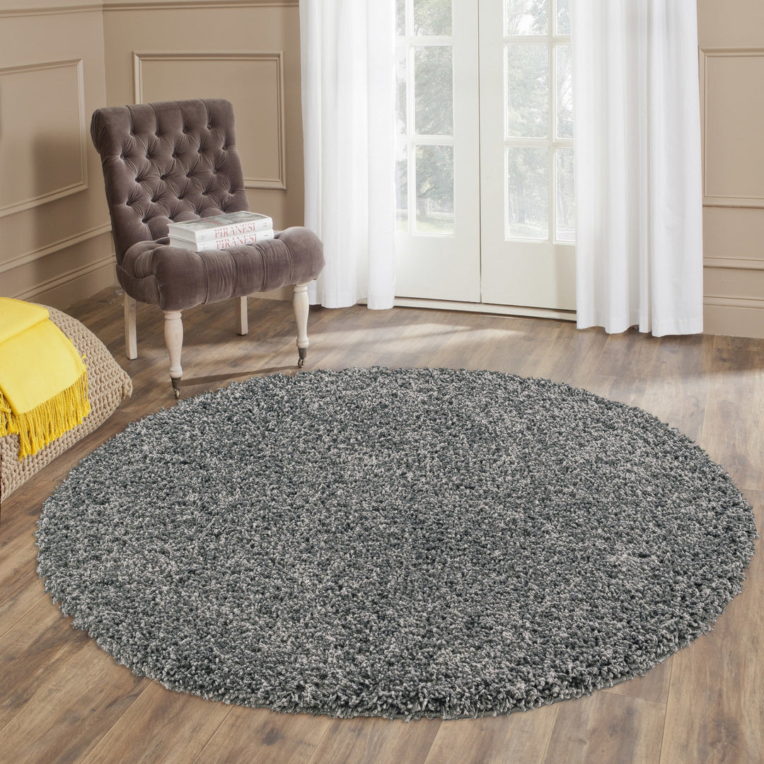 Veloria Round Dark Grey Rug