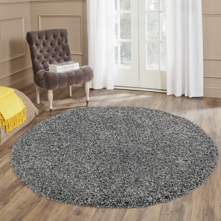 Veloria Round Dark Grey Rug