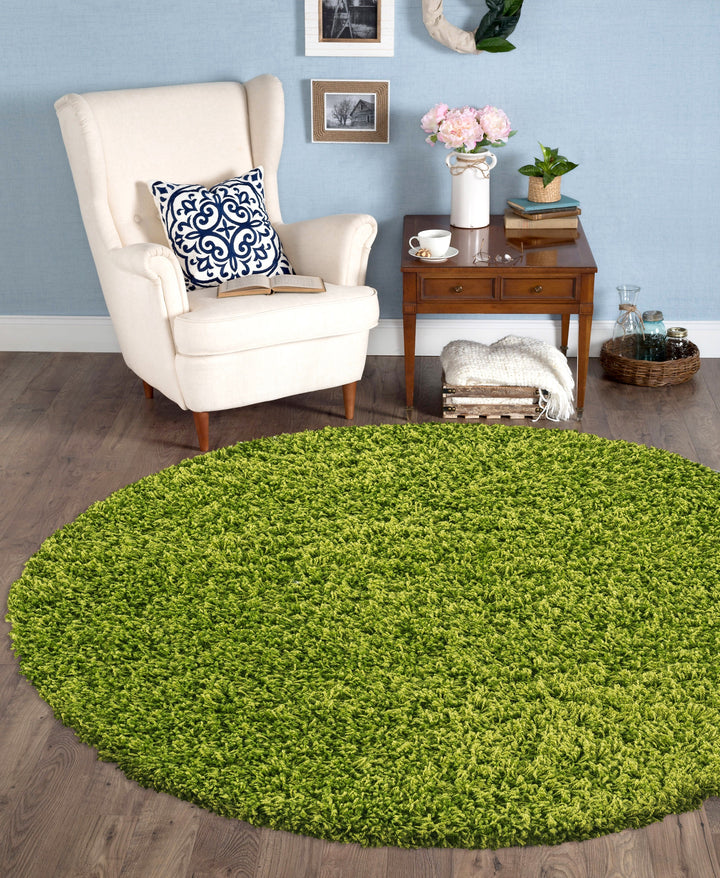 Veloria Round Lime Green Rug