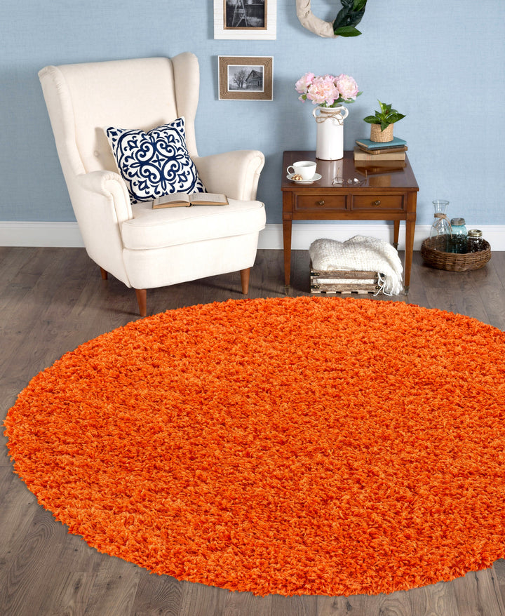 Veloria Round Orange Rug