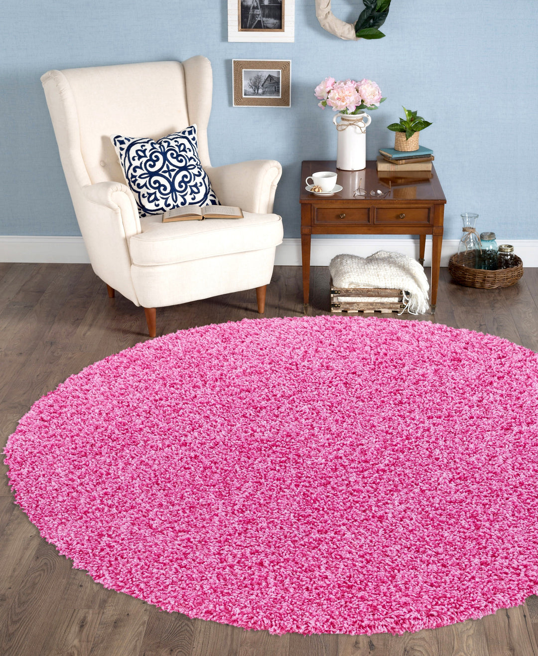 Veloria Round Pink Rug