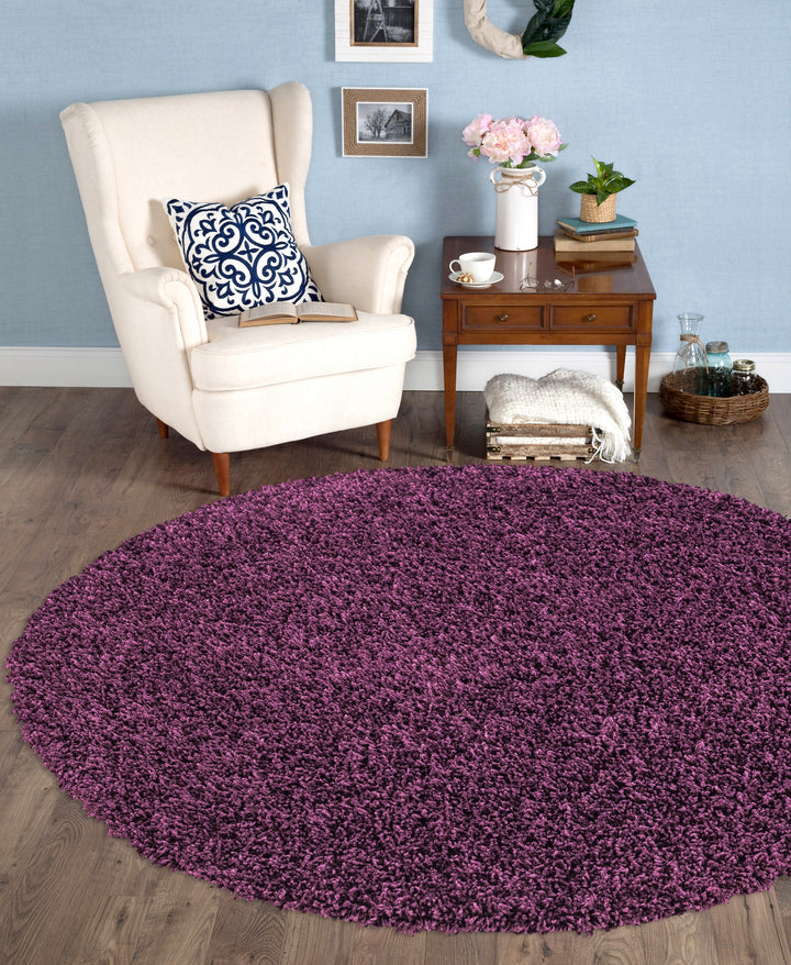 Veloria Round Purple Rug