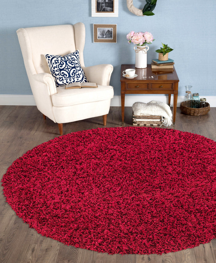 Veloria Round Red Rug