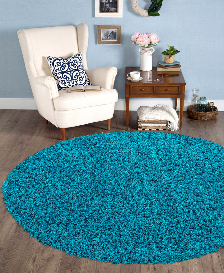 Veloria Round Teal Rug