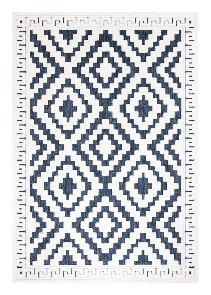 Nordura Washable Rug – Blue-Cream