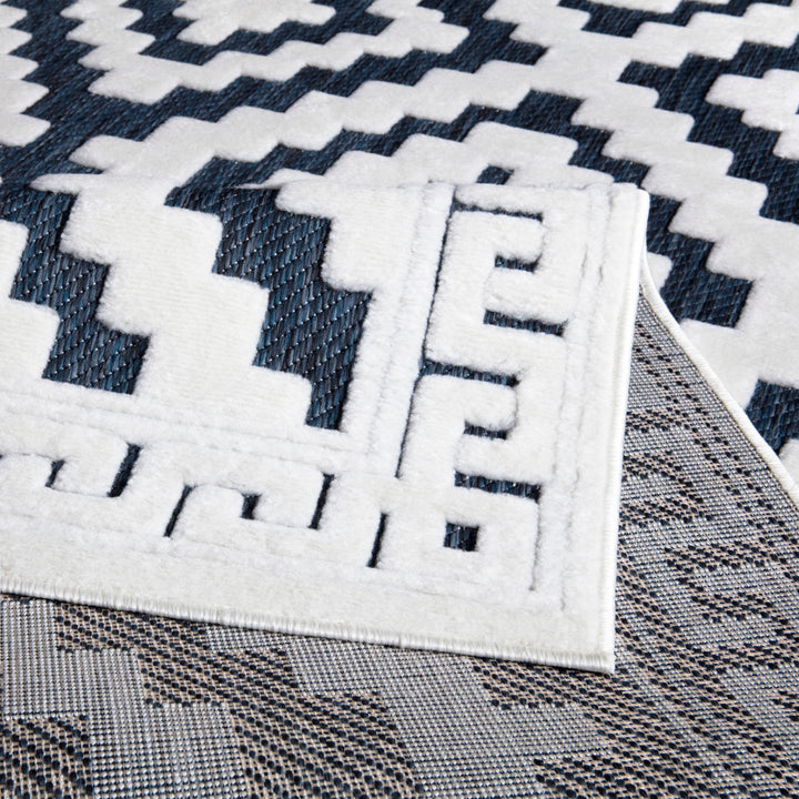 Nordura Washable Rug – Blue-Cream