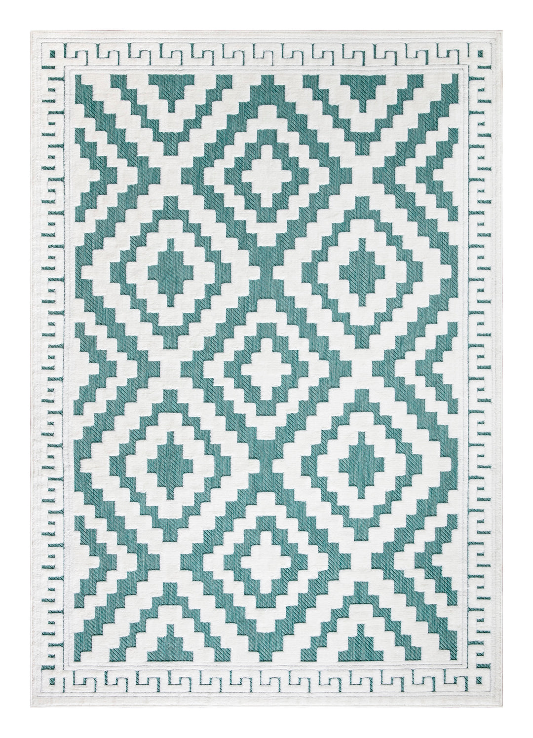 Nordura Washable Rug – Cream-Emerald