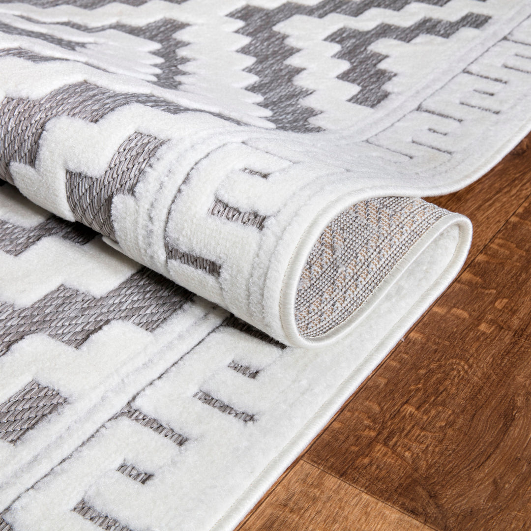 Nordura Washable Rug – Grey-Cream