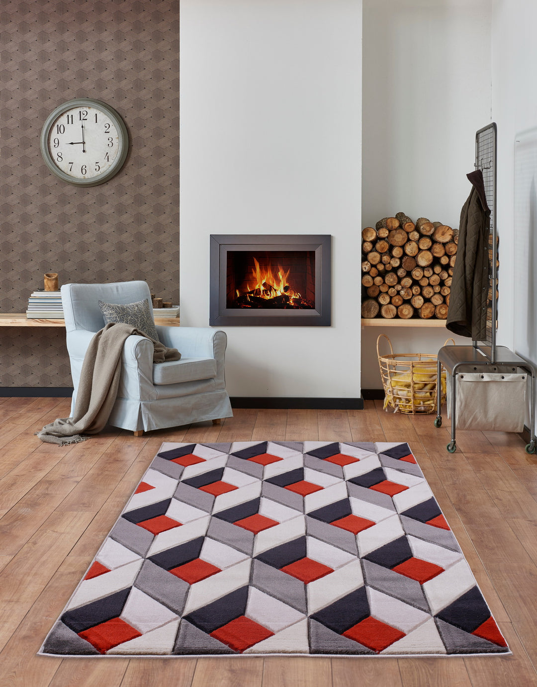 Diamond Rug – Terracotta