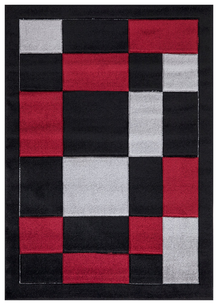 Mosaic Black & Red Rug