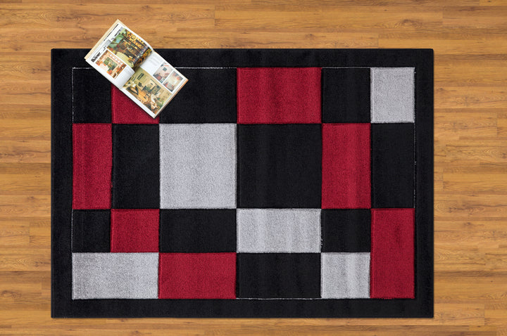 Mosaic Black & Red Rug