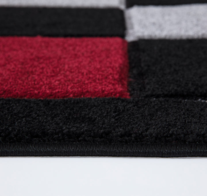Mosaic Black & Red Rug