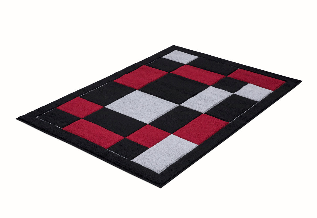 Mosaic Black & Red Rug