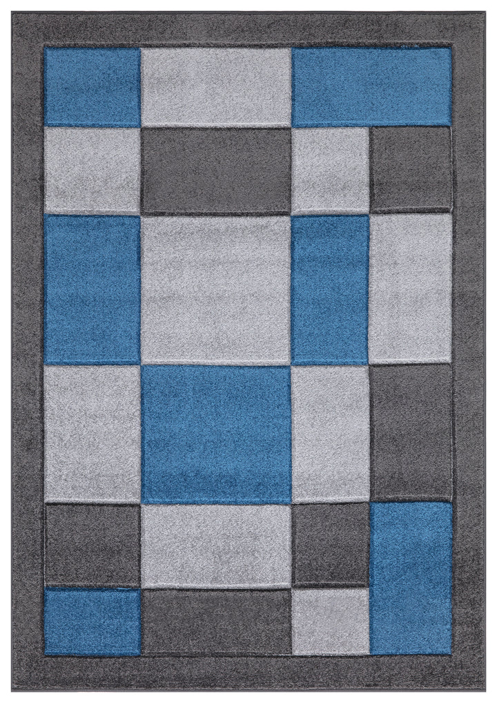 Mosaic D.Grey & Blue Rug