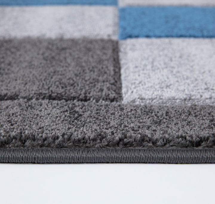 Mosaic D.Grey & Blue Rug