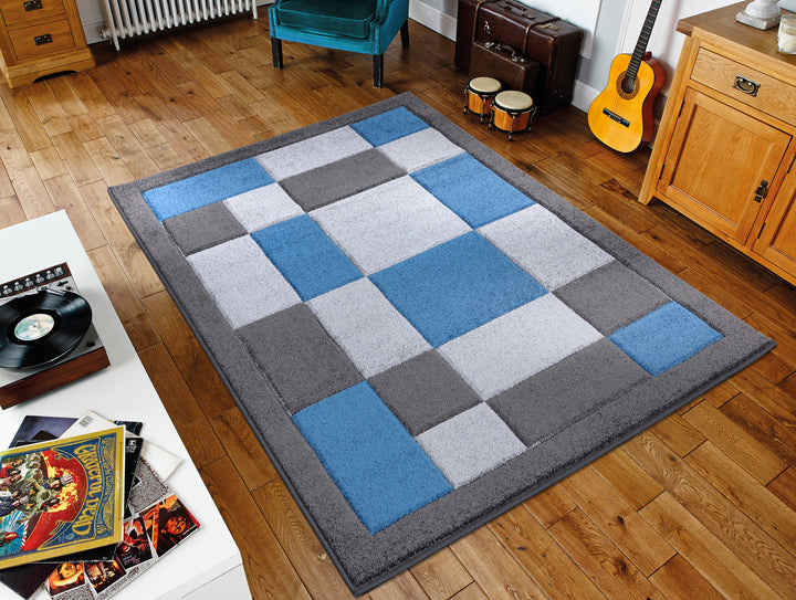 Mosaic D.Grey & Blue Rug