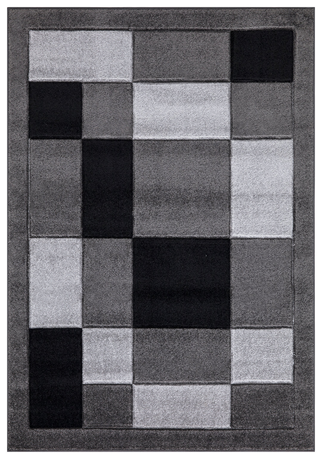 Mosaic Dark Grey & Black Rug