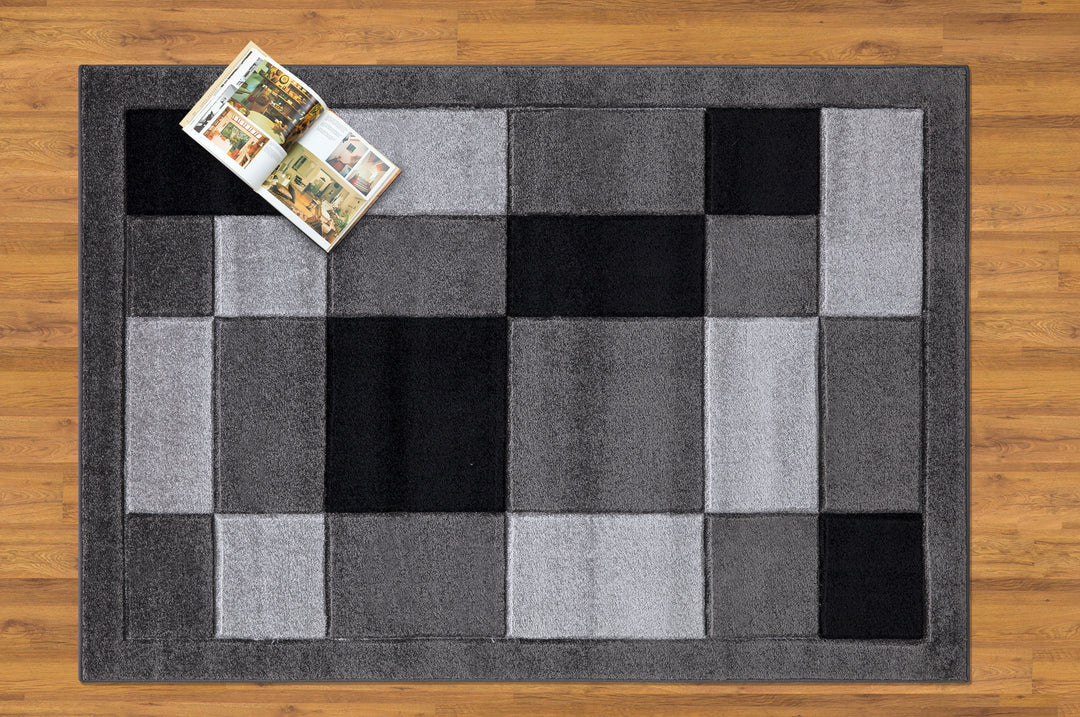Mosaic Dark Grey & Black Rug