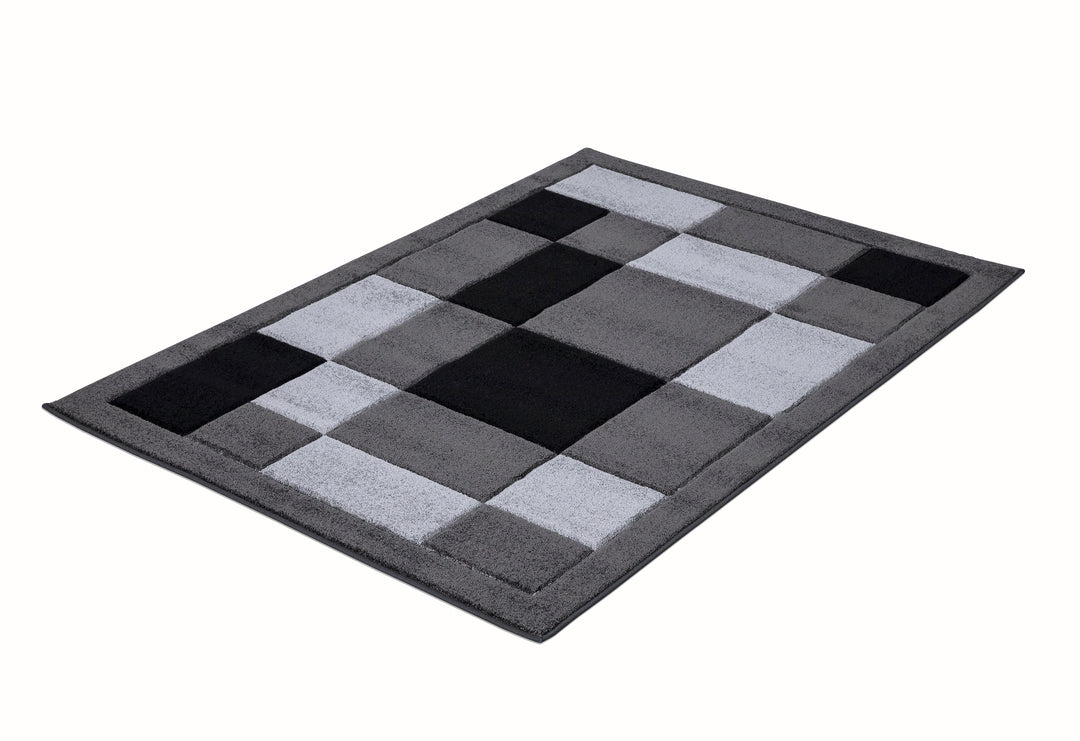 Mosaic Dark Grey & Black Rug