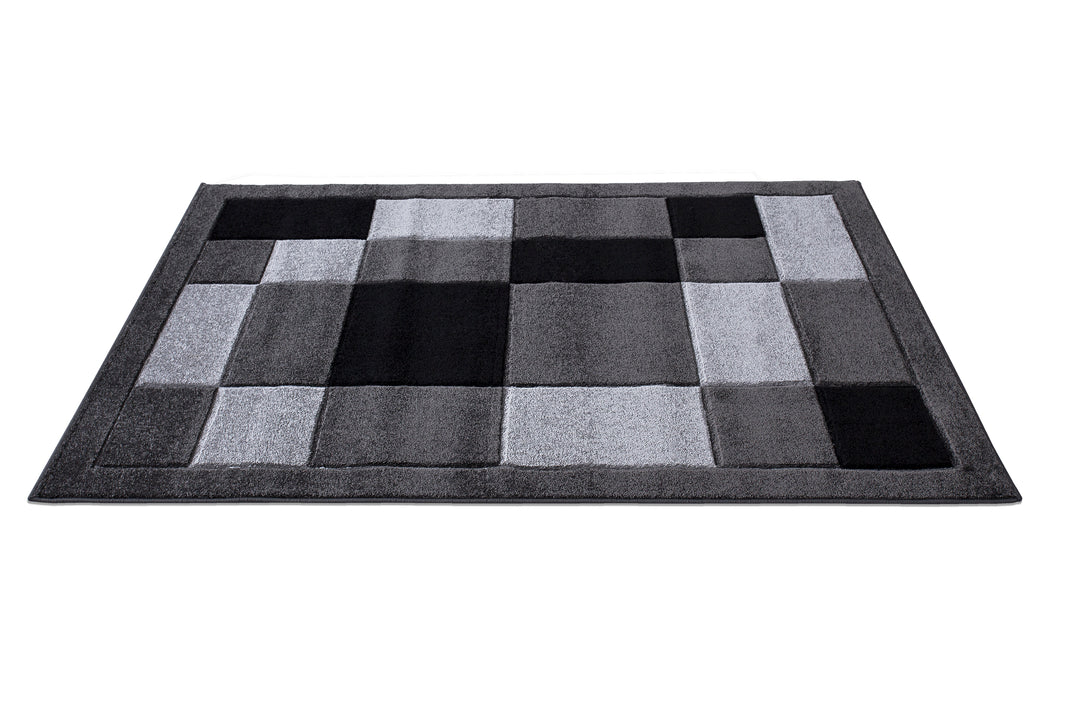 Mosaic Dark Grey & Black Rug