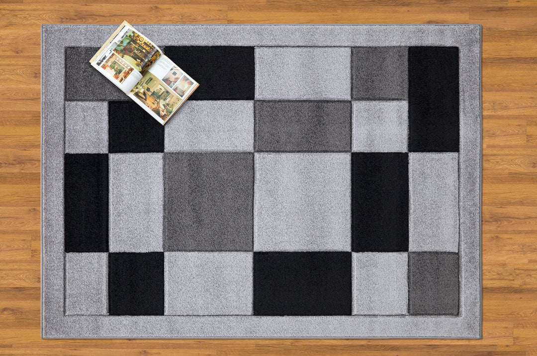 Mosaic Grey & Black Rug