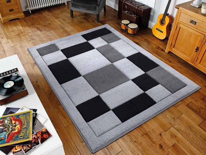 Mosaic Grey & Black Rug