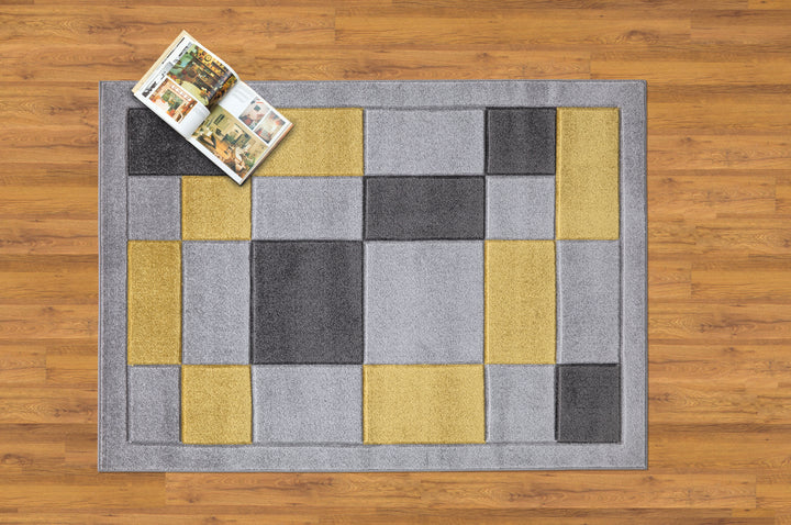 Mosaic Grey & Ochre Rug
