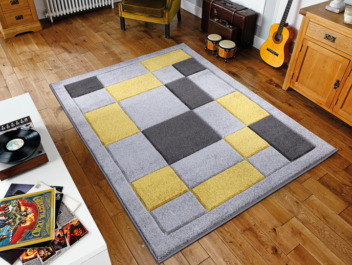 Mosaic Grey & Ochre Rug