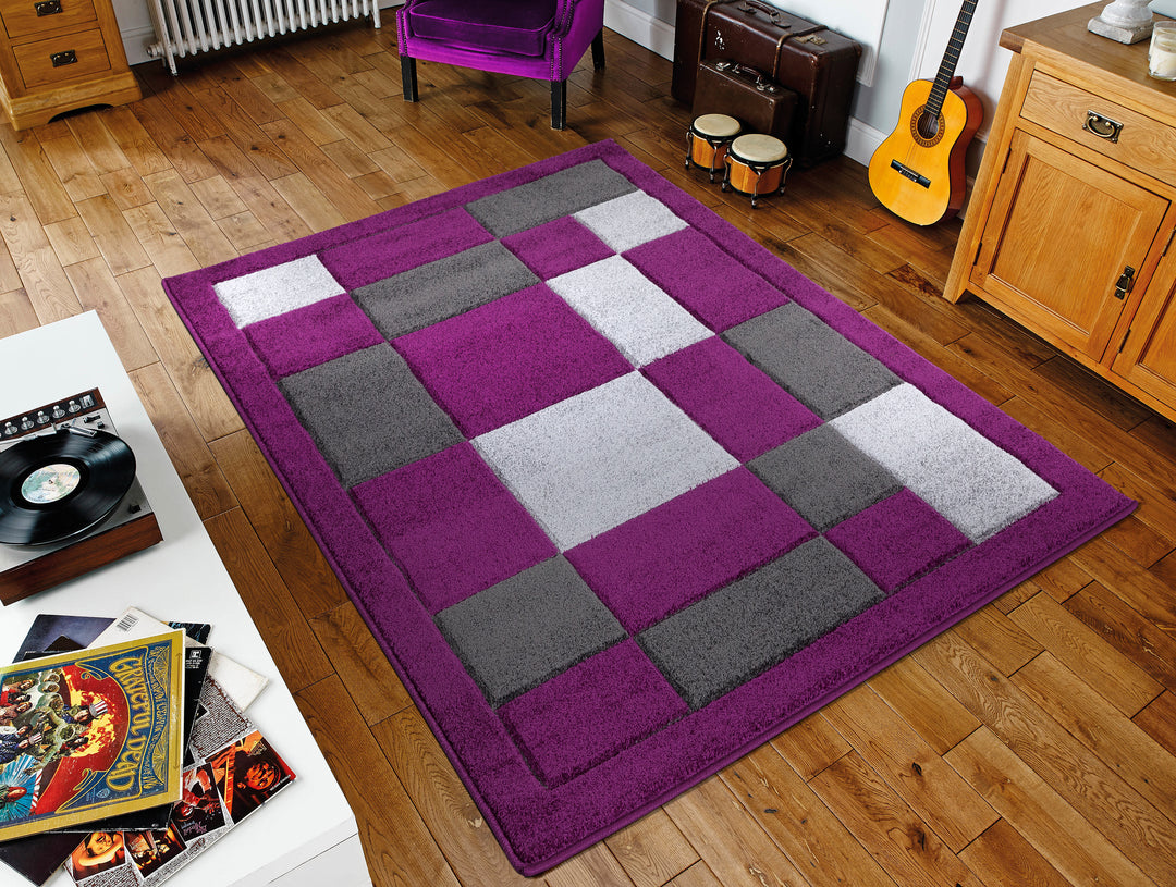 Mosaic Purple & Grey Rug