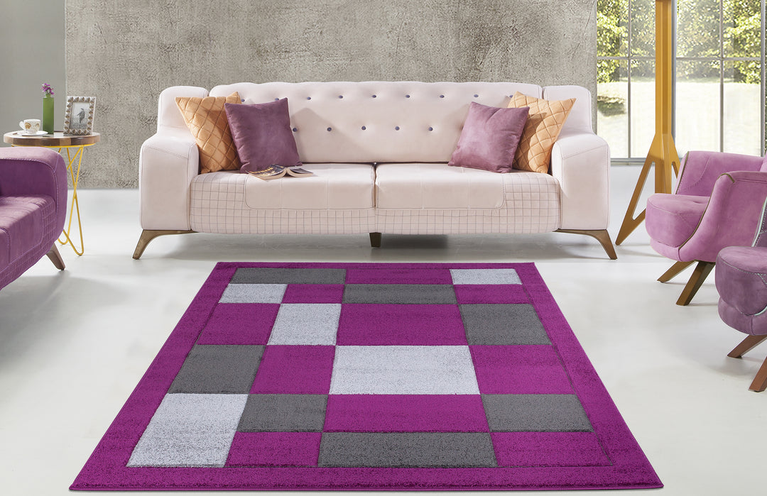 Mosaic Purple & Grey Rug