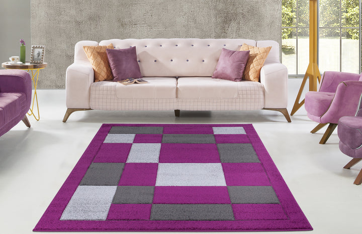 Mosaic Purple & Grey Rug
