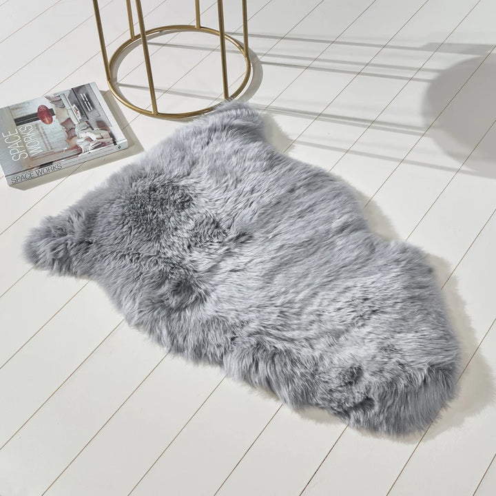 Genuine Sheepskin Rug (Light Grey)