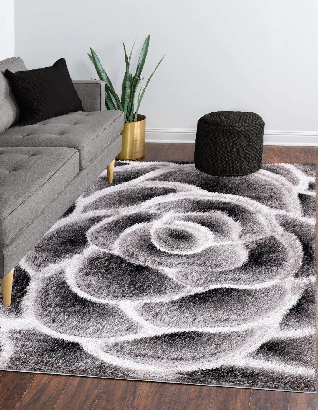 Florara Grey-Black Rug