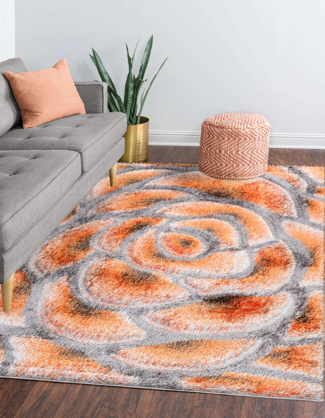 Florara Orange-Grey Rug