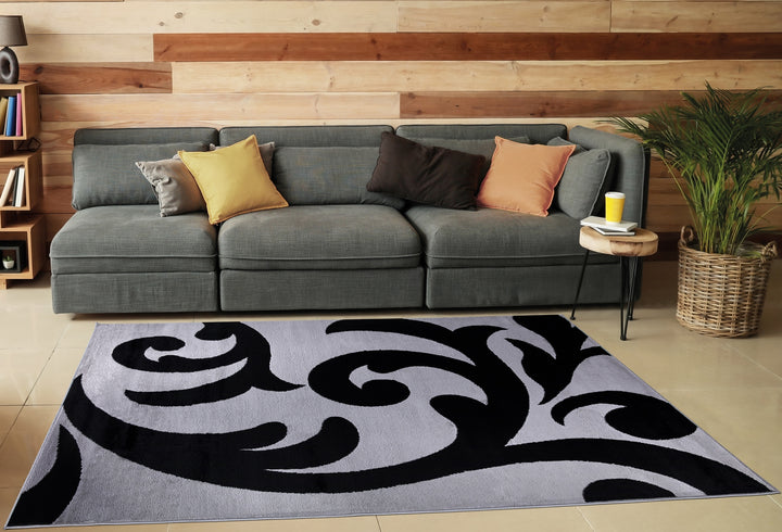 Carvado Silver-Black Rug