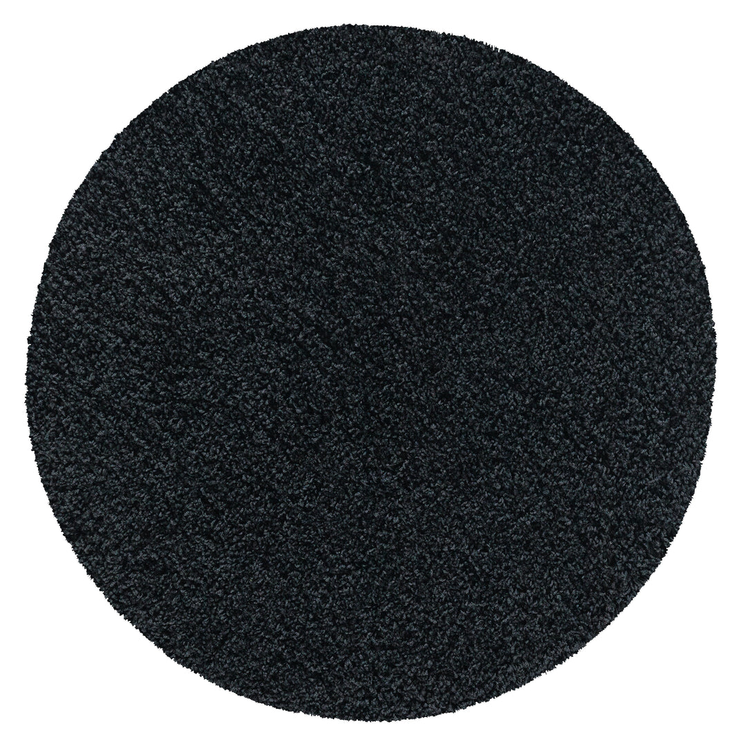 Veloria Round Black Rug