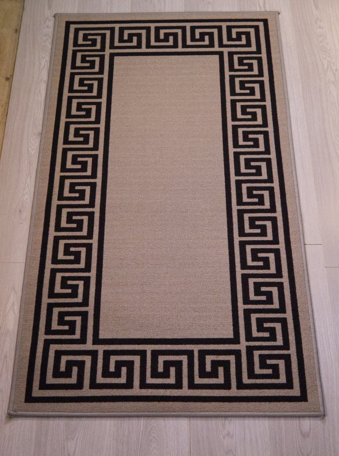 Greek Key Washable Indoor Mat – Red-Black