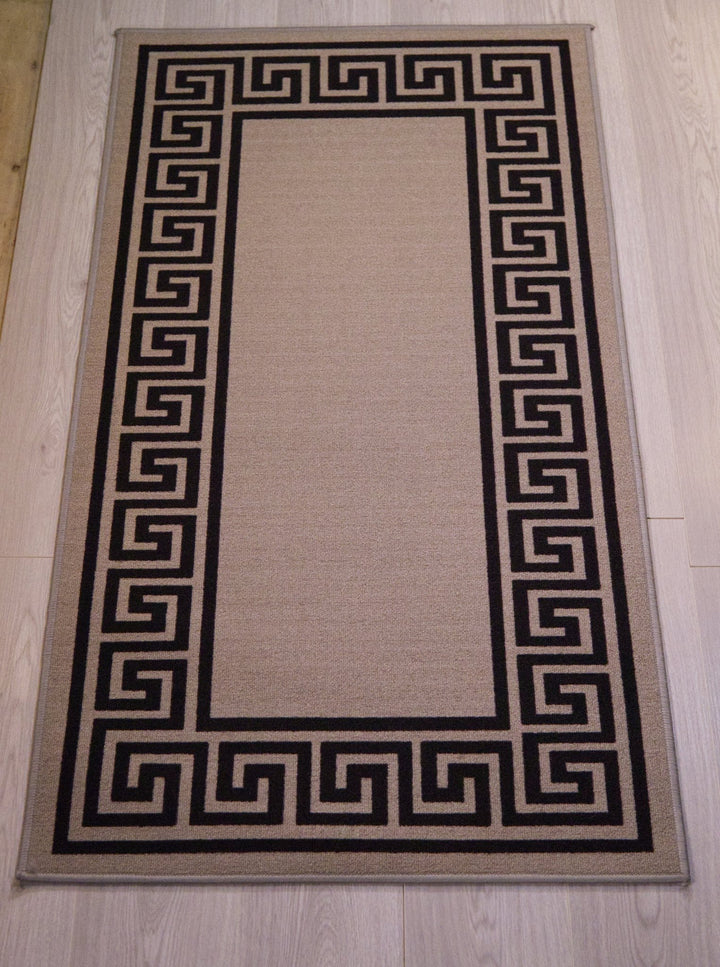Greek Key Washable Indoor Mat – Red-Black