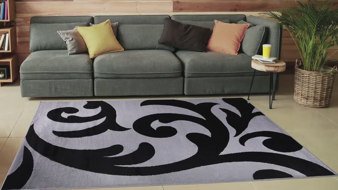 Carvado Silver-Black Rug