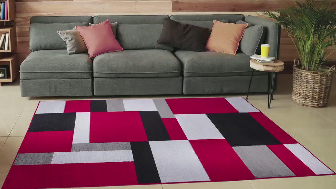 Nexus Black-Red Rug