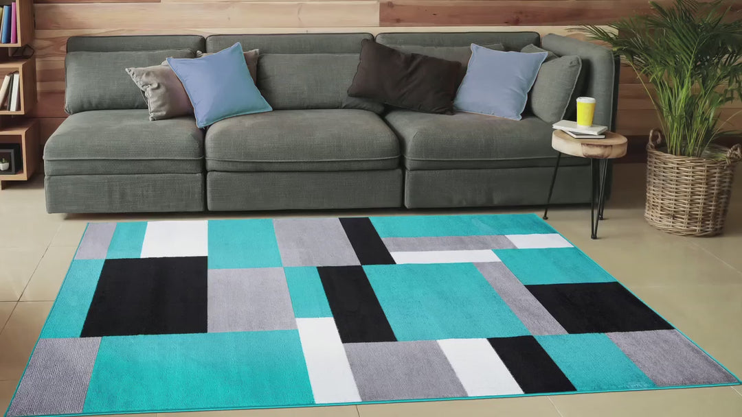 Nexus Teal-Black Rug