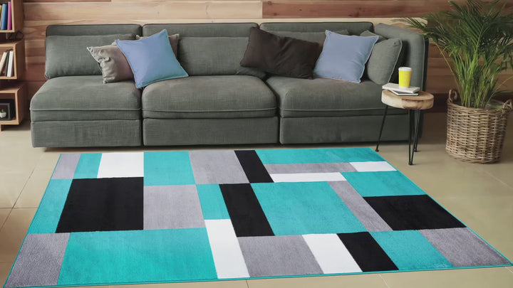Nexus Teal-Black Rug