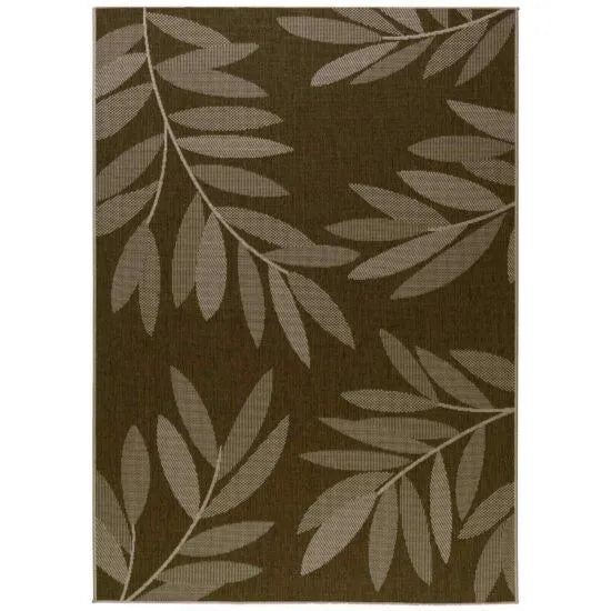 Duo Weave Indoor/Outdoor Rug Trailing Leaves Beige