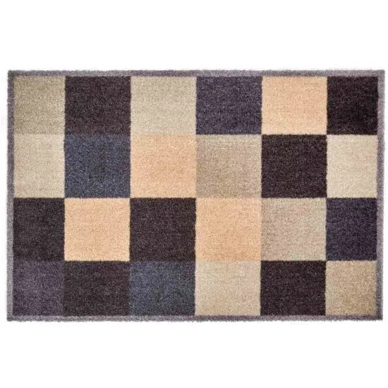 Recylon Bathroom Mat in Squares Blue