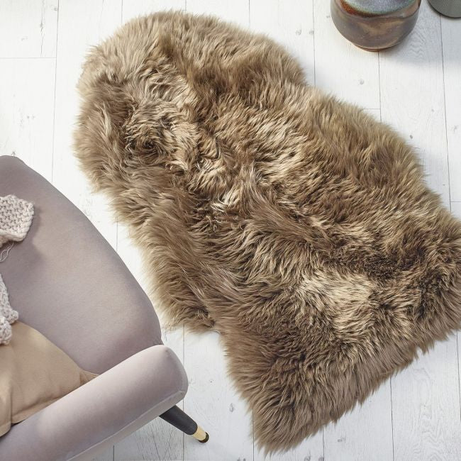 Genuine Sheepskin Rug Khaki