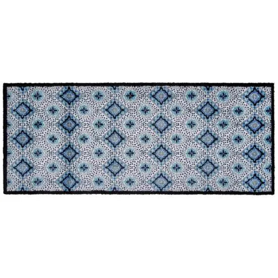 A Bathroom Mat with Blue Tile design