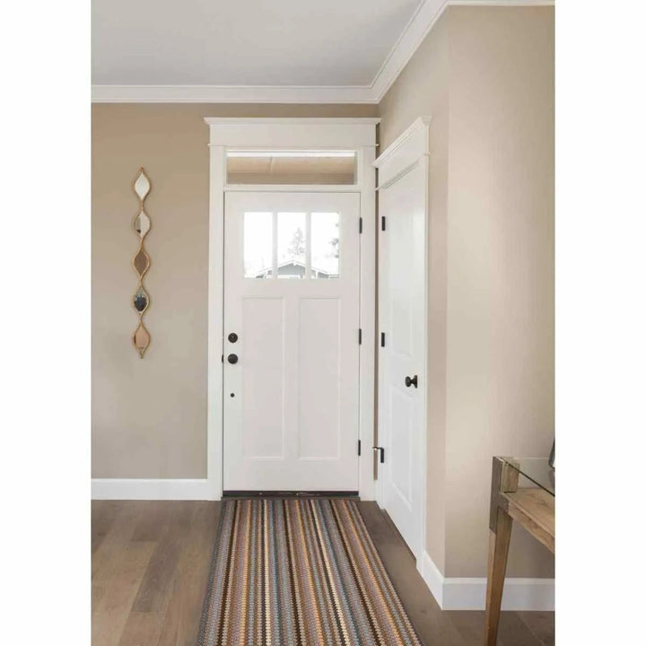 Ribbed Washable Beige Runner