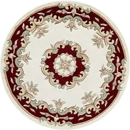 Royal Cream/Red Rug in circular shape 