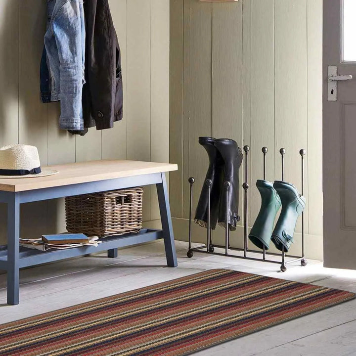 Ribbed Washable Brown Runner